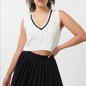 Crop knitted vest top